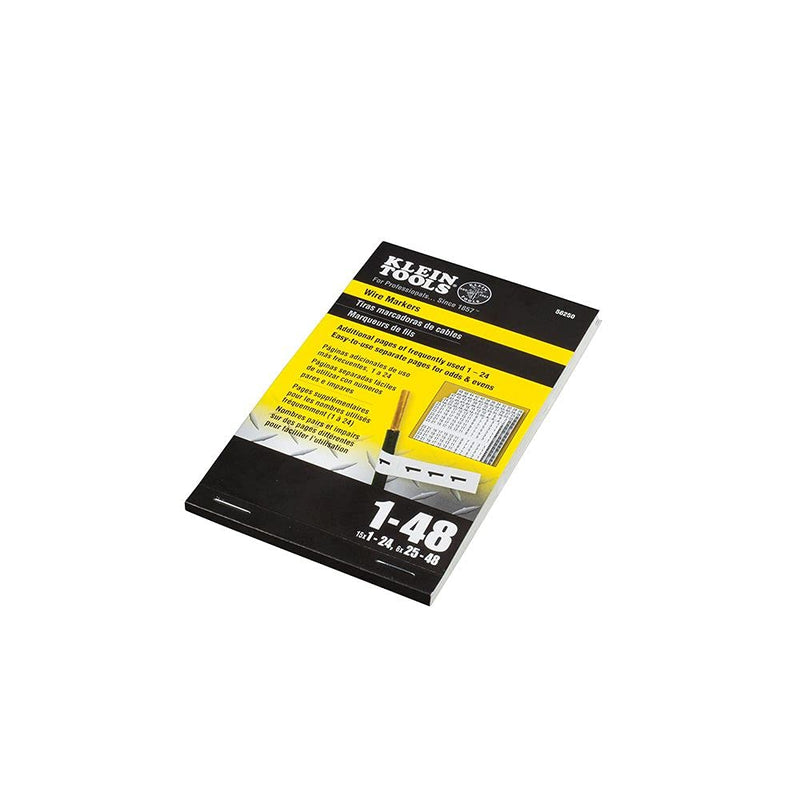 Klein Tools 56250 Wire Marker Book, 1-48 - LeoForward Australia