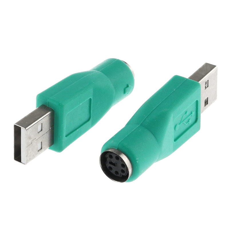  [AUSTRALIA] - DGZZI USB to PS2 Adapter 2pcs Green PS/2 Female to USB Male Converter Adapter for Mouse and Keyboard