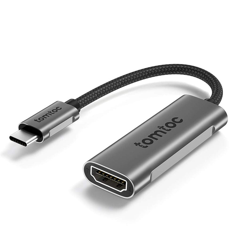  [AUSTRALIA] - tomtoc USB-C to HDMI 2.0 Adapter 4K 60Hz, USB 3.1 Type-C/Thunderbolt 3 to HDMI Compatible with USB-C MacBook Pro, MacBook Air, iPad Air 4/ Pro, Dell XPS, Surface Book, Chromebook, Pixelbook & More