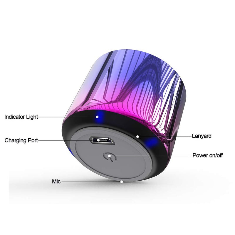 TWS Wireless Portable Mini Bluetooth Speakers with 5W Big Sound, Wireless Stereo Pairing, Metal Enclosure, IP65 Splashproof, Minimalism Design, Nylon Lanyard for Echo Dot/Android/ipad/iPhone/Laptop circular cylinder - LeoForward Australia