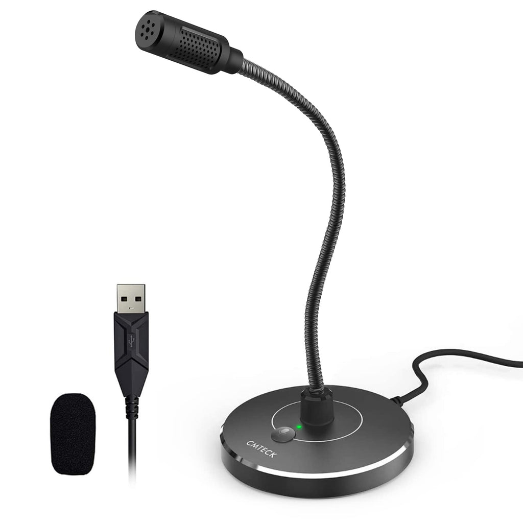  [AUSTRALIA] - CMTECK USB Computer Microphone G009, Noise-Cancelling Recording Desktop Mic for PC/Laptop for Online Chatting, Home Studio, Podcasting, Gaming, Skype, YouTube with Mute Function(Windows/Mac) Black