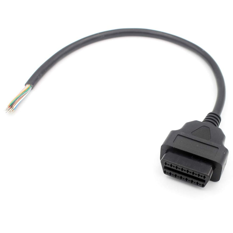 Lalomo OBD-II OBD2 16 Pin Female to to End Open Plug Wire Round Extension Connector Diagnostic Cable(1feet/0.3m) - LeoForward Australia