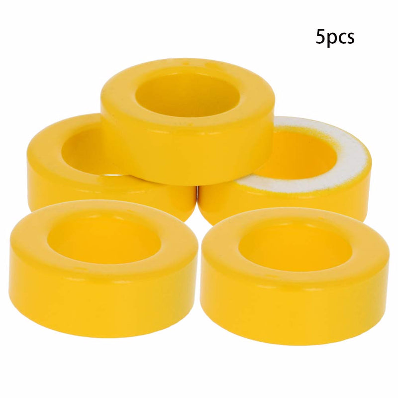 Fielect Toroid Core, Ferrite Chokes Ring Iron Powder Inductor Ferrite Rings, Yellow White 5pcs, 24.1 x 39.9 x 14.5mm - LeoForward Australia