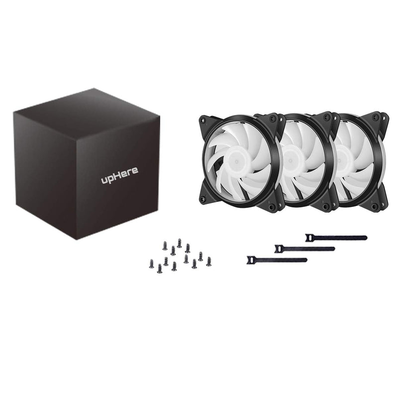  [AUSTRALIA] - upHere 120mm 3-Pin Quiet Edition Rainbow LED Effect Case Fan for Computer Cooling,3-Pack,T3CF3-3 AUTO RAINBOW