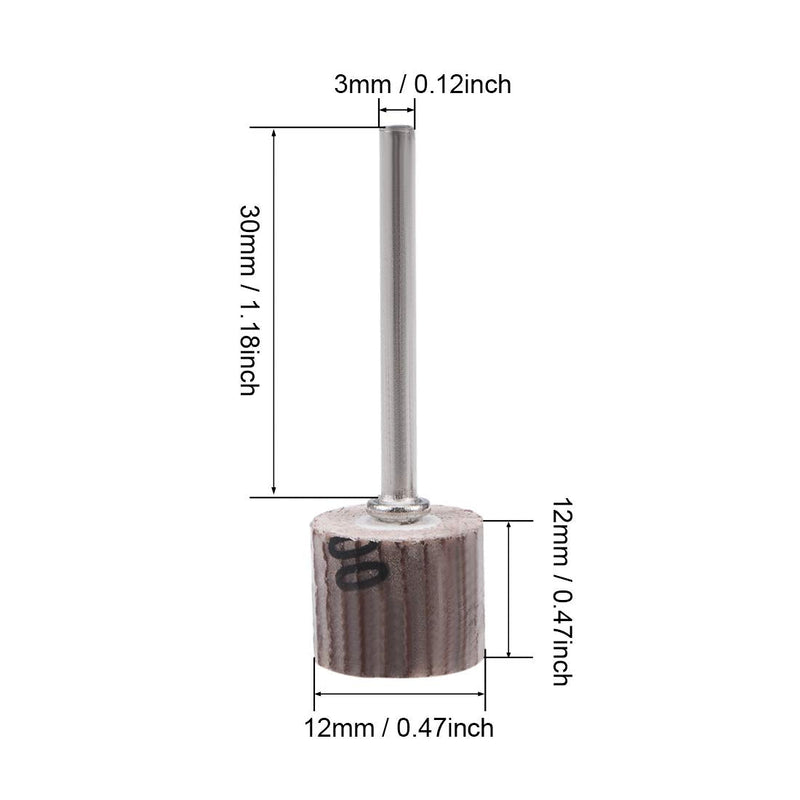  [AUSTRALIA] - uxcell 8 Pcs 12x12mm Flap Wheel 400 Grits Abrasive Grinding Head with 1/8 inches Shank for Rotary Tool