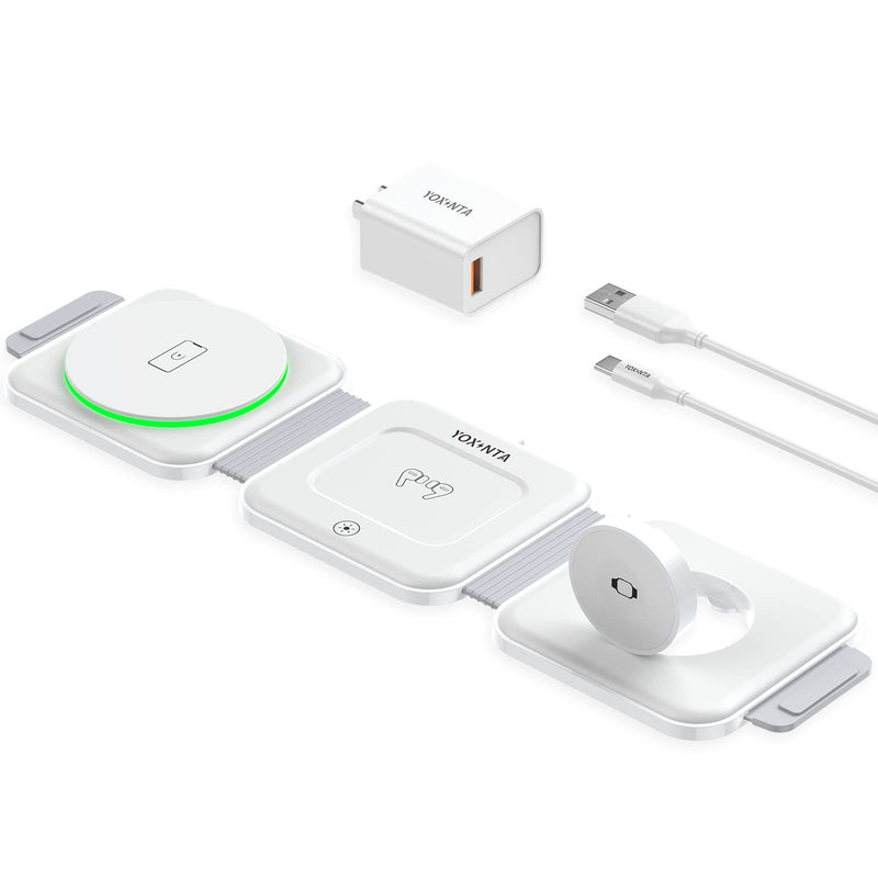  [AUSTRALIA] - 3 in 1 Charging Station for Apple,Fast Mag-Safe Wireless Charger,Wireless Charging Pad for iPhone 14/13/12/Pro/Max/Min/Plus,AirPods Pro2/Pro/3/2, iWatch Ultra/8/7/6/SE/5/4/3/2(White) White