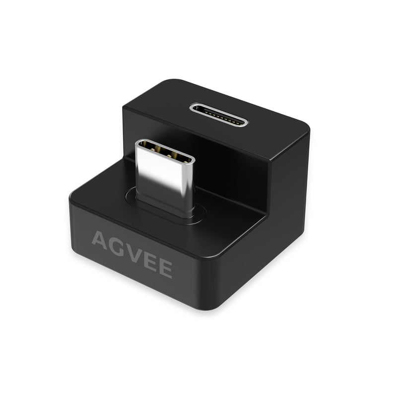  [AUSTRALIA] - AGVEE [1 Pack] U-Shaped USB-C Female to USB-C Male Adapter (Type-C 3.2 Gen 2) 180 Degree Angled Converter, Video Audio 10G Data Extension Coupler Connector for Portable Display Monitor, Laptop, Black 1 Pack
