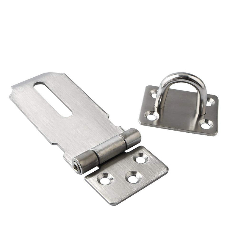  [AUSTRALIA] - Alise 2Pcs Padlock Hasp Door Clasp Hasp Lock Latch SUS 304 Stainless Steel Brushed Nickel 3 Inch