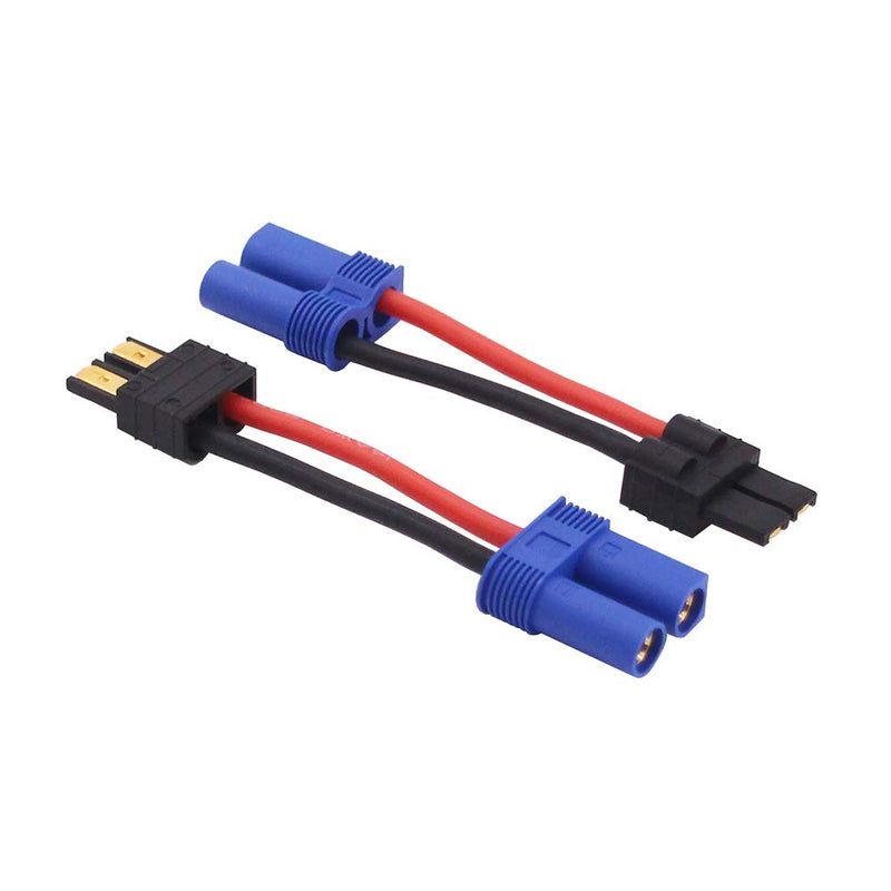  [AUSTRALIA] - OliRC 2pcs Compatible with TRX Male to EC5 Female Connector Adapter with 14awg 5cm Cable(C114-2)