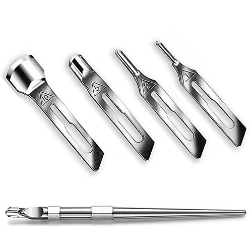  [AUSTRALIA] - Scalpel set, holder and 20x blades, foot care gouge blades, medical blades Kosmetex, gouge scalpel