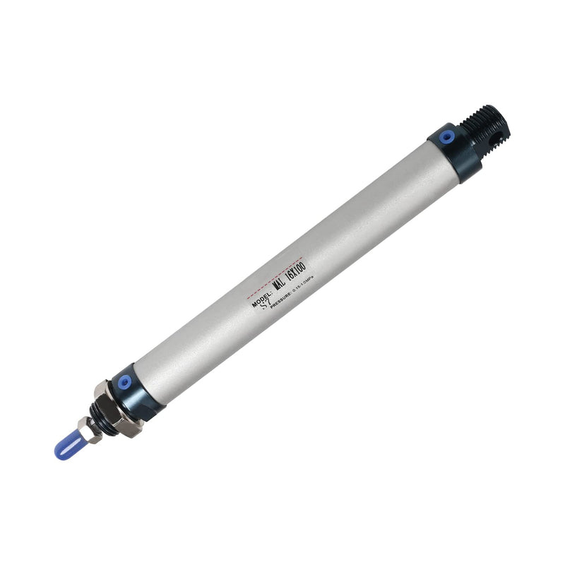  [AUSTRALIA] - Othmro Air Cylinder 0.63in Bore 3.94in Stroke Double Action Air Cylinder M5 Single Rod Double Acting Aluminium Alloy Penumatic Quick Fitting Mini Air Cylinder for Pneumatic and Hydraulic Systems MAL16x100