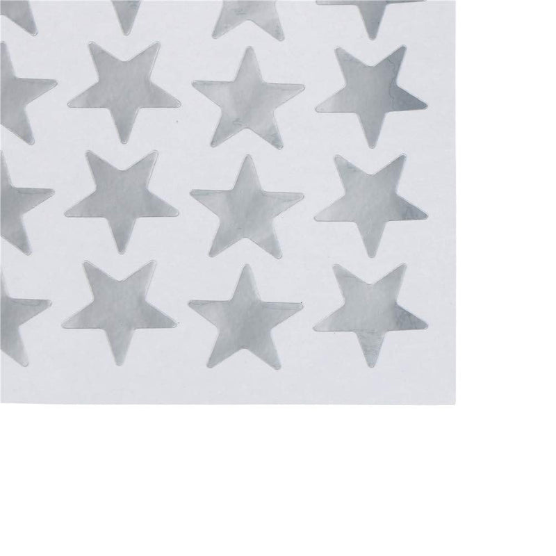  [AUSTRALIA] - Sowaka 60 Pcs Star Sticker Multi Size Self Adhesive Gold Label Reward Stickers for DIY Craft Project Scrapbooking Kid Student Teacher Supplies (Silver) Silver