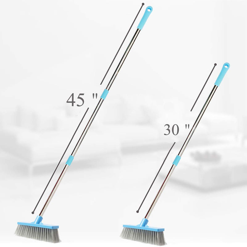 KMAKII Floor Scrub Brush with Long Handle 45 inches Adjustable Stainless Steel Handle 8.7 inches Stiff Bristle Brush Heads for Wall, Kitchen,Garage,Bathroom and Deck. - LeoForward Australia