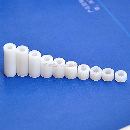 Electronics-Salon Nylon Round Spacer Assortment Kit, for M3 Screws, Plastic. - LeoForward Australia