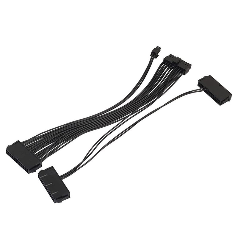  [AUSTRALIA] - ZRM&E 24 Pin Dual PSU Power Supply Extension Cable 30cm 3 Power Supply 24-Pin ATX Motherboard Adapter Cable Cord