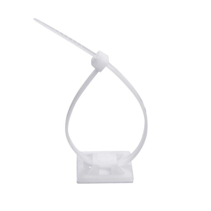  [AUSTRALIA] - 100 Pack Zip Tie Adhesive Mounts Self Adhesive Cable Tie Base Holders with Multi-Purpose Cable Tie (Length 150 mm, Width 2 cm, White)