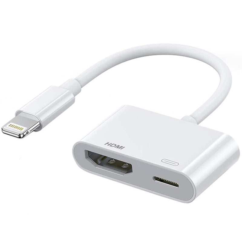  [AUSTRALIA] - Lightning to HDMI Adapter for iPhone 12/12 Pro Max 11 Pro/XS/XR/X/8 7 6 Plus SE, iPad Pro Mini 2, iPhone to HDMI Connector Support iOS 10~14.1 and Later White