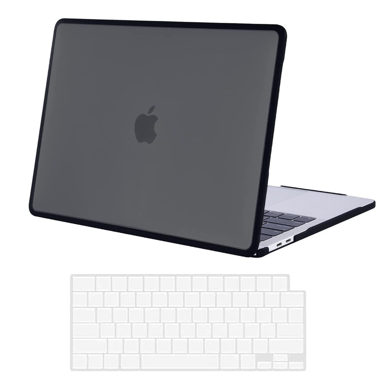  [AUSTRALIA] - BlueSwan New Upgraded MacBook Air 13 inch Case 2018-2021 Model M1 A2337 A2179 A1932, Anti-Cracking and Anti-Fingerprint Hard Shell Case with Keyboard Cover, TPU+PC, Frosted Black MacBook Air 13 inch Case with keyboard cover