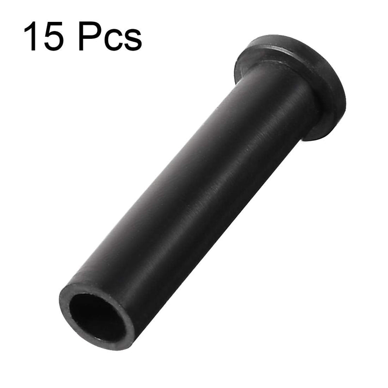  [AUSTRALIA] - uxcell 15 Pcs PVC Strain Relief Cord Boot Protector Cable Sleeve Hose 32mm Long Black