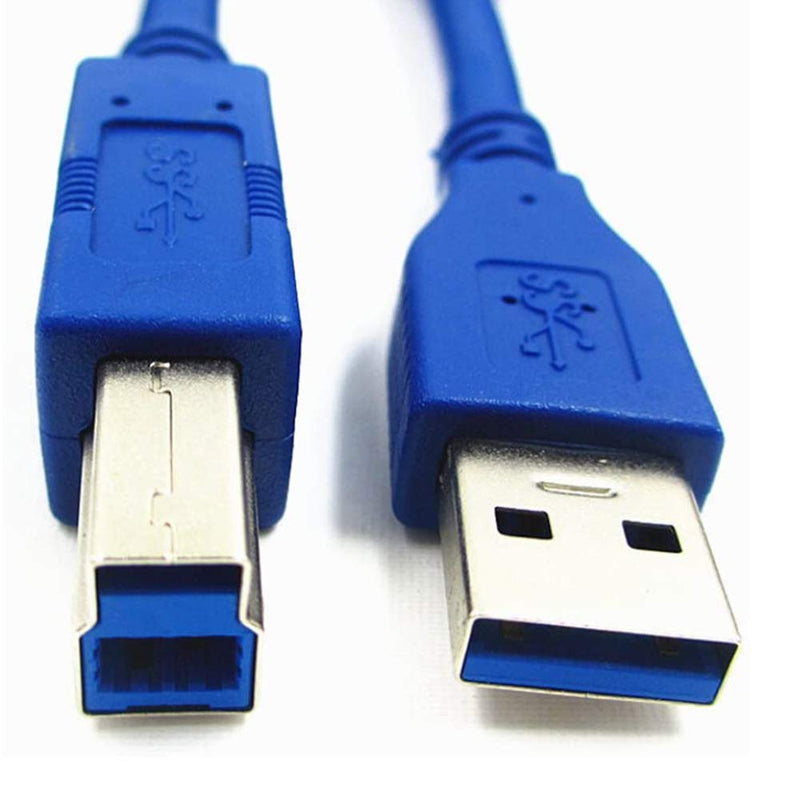  [AUSTRALIA] - Bluwee USB 3.0 Cable - Type A-Male to Type B-Male - 6 Feet (1.8 Meters) - Round Blue 6 FT