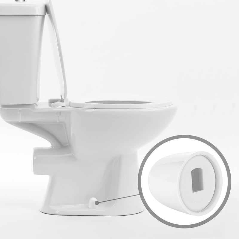  [AUSTRALIA] - Canomo 4 Packs Universal Plastic Round Toilet Push-On Bolt Caps, Almond, White, 1.44 Inch Height