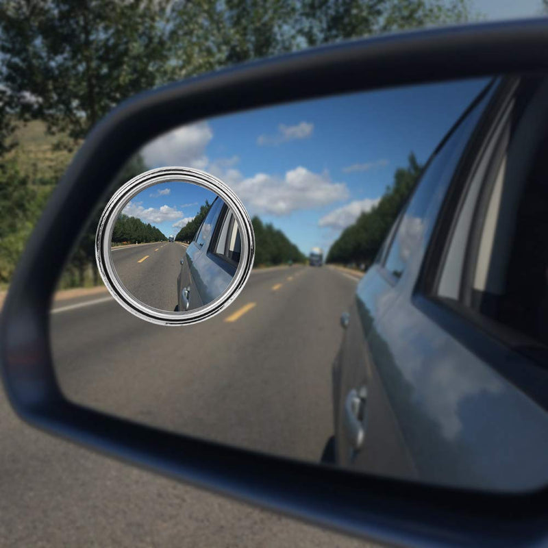  [AUSTRALIA] - 360° Rotary Push Car Rear View Mirror, Black