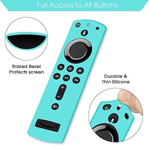 2 Pack Remote Case/Cover for Fire TV Stick 4K,Protective Silicone Holder Lightweight Anti Slip Shockproof for Fire TV Cube/3rd Gen All-New 2nd Gen Alexa Voice Remote Control-Turquoise,Green - LeoForward Australia