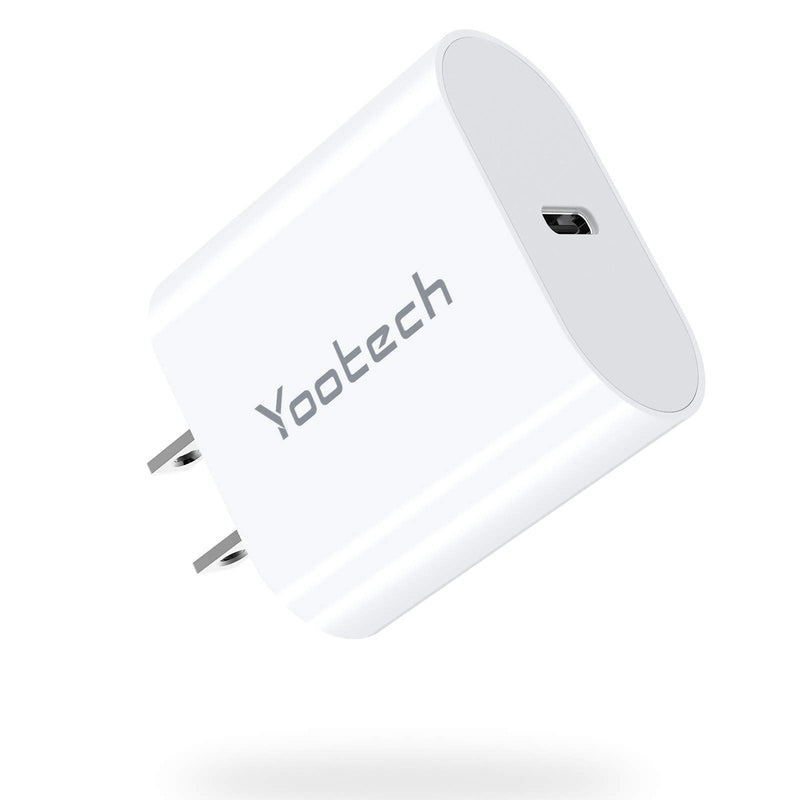  [AUSTRALIA] - USB C Charger, Yootech 20W USB C Wall Charger Block Compatible with iPhone 14/14 Plus/14 Pro Max/13/13 Mini/13 Pro Max/12 Series/11/MagSafe,Galaxy S21/S20,Pixel 4/3,iPad Pro,AirPods Pro and More White