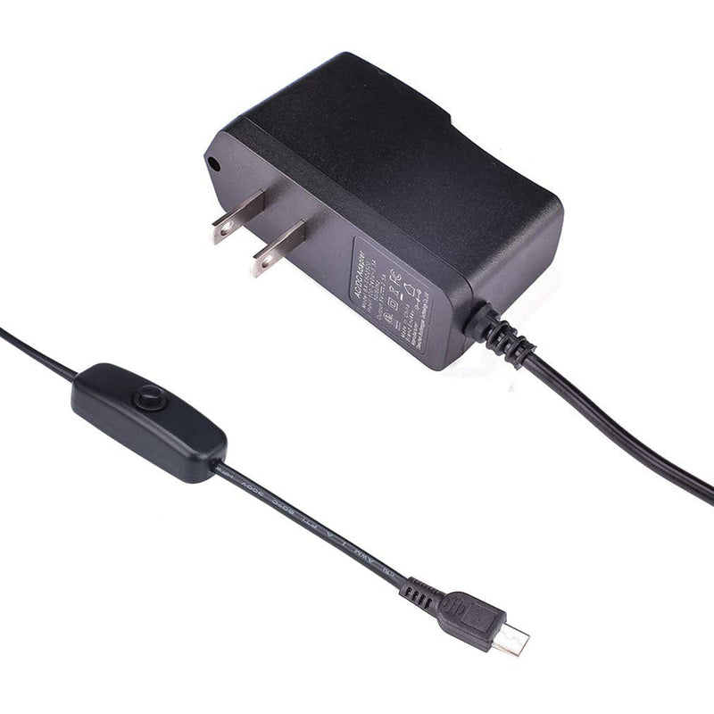  [AUSTRALIA] - Enokay Power Supply for Raspberry Pi 2 3 b b+ 5V 2.5A Micro USB Charger Adapter with On Off Switch