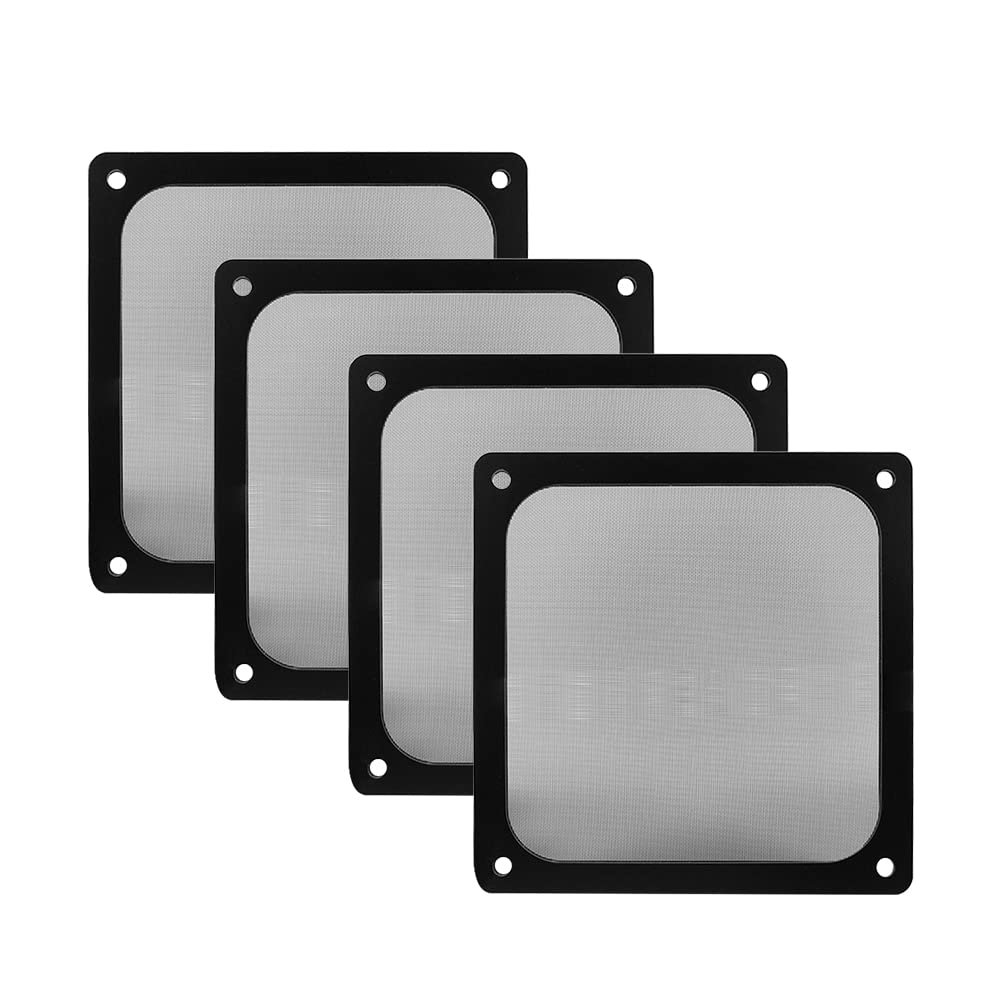  [AUSTRALIA] - 120mm Nylon Ultra Fine Fan Filter with Magnet Cooling, Compatible with Most Fans or Vents,Black Color - 4 Pack US-FCW-120/120