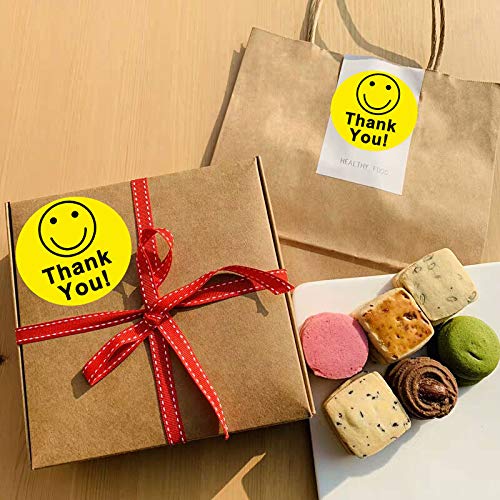 Yellow Smiley Face Thank You Stickers 1.5 inch Happy Face Stickers Thank You Mailing Labels Smile Face Stickers Roll 500 pcs - LeoForward Australia