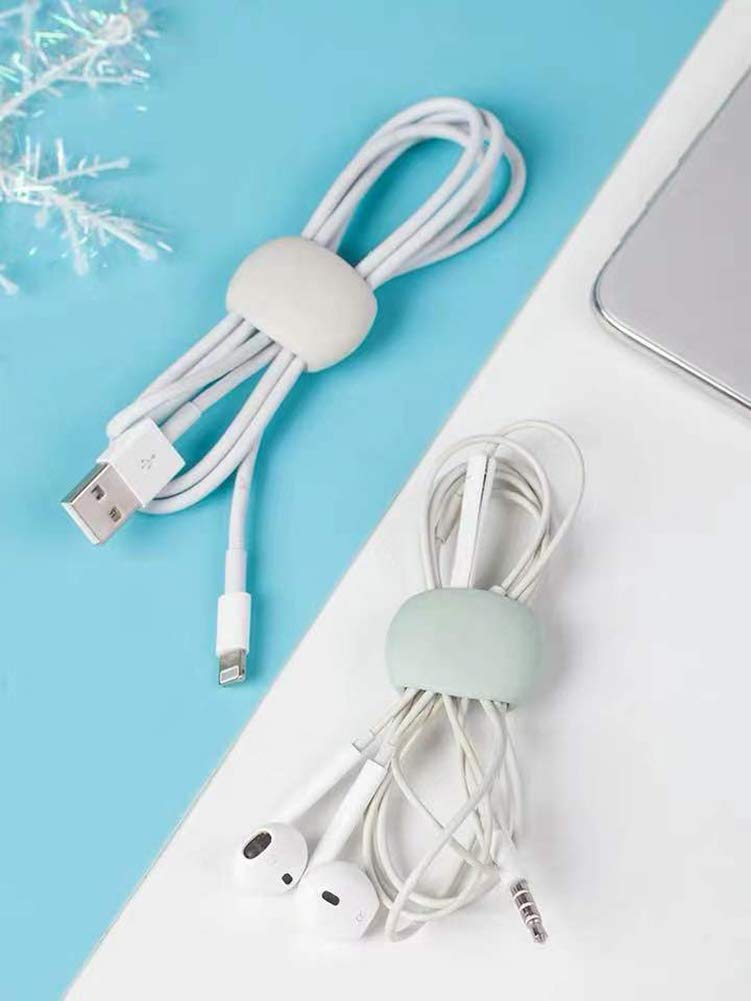  [AUSTRALIA] - 4Pcs Reusable Silicone Cord Organizer, Headphone Earphone Cable Organizer Cord Management Wrap Winder Headphone Cable Winder, Phone Charger Wire Clips for Business Travel