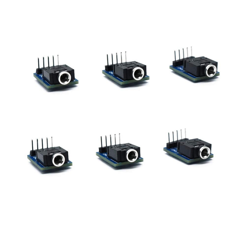  [AUSTRALIA] - Treedix 6pcs 3.5mm Female Audio Jack Breakout Board Plastic PCB Mount 5-Pin Stereo Socket Audio Connector