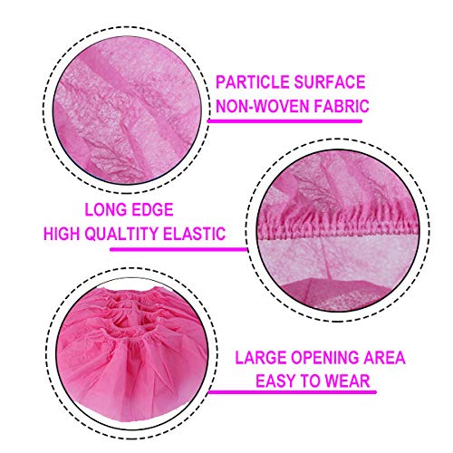  [AUSTRALIA] - Disposable Shoe Covers 100PCS Non-Slip Durable Indoor Boot Overshoes Protector Thicked Non-Woven Shoe Covers for Carpet Floor Protection Construction Offices One Size Fits All (Pink) Pink