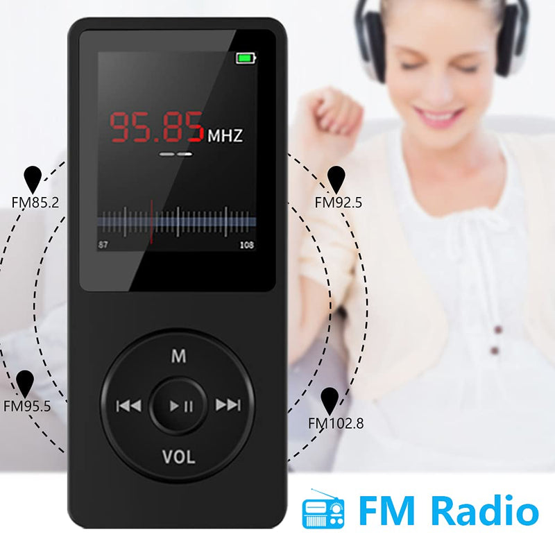  [AUSTRALIA] - MP3 Player,16GB MP3 Music Player with Speaker/FM Radio/E-Book,Portable Digital Lossless Media Player for Relaxing,Music Player MP3 with Card Slot Supports up to 128GB Memory Card
