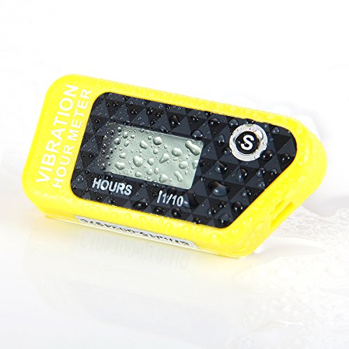  [AUSTRALIA] - Runleader HM016B Vibration Activated Wireless Digital Hour Meter Hour Meter for Air Compressor Generator jet ski Lawn Mower Motocycle Marine ATV outboards Chainsaw and other small engines(yellow)