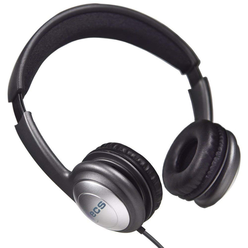  [AUSTRALIA] - ECS WordSlinger Over Head USB Transcription Headset | Medical Transcriber Equipment Earphones with Letherette Cushioning |Transcribing Headphones with Volume Control and Noise Reduction