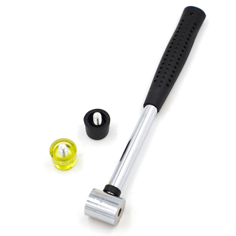  [AUSTRALIA] - 25mm Rubber Mallet Hammer Nonslip Grip Dual Mini Rubber&Nylon Head Face Double-Faced Soft Mallet