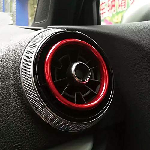 MCWAUTO Air Condition Air Vent Outlet Ring Cover Trim Decoration Sticker for Audi A3 S3 2013-2016/Q2 2017 Accessories,Car-Styling 4pcs (Red) Red - LeoForward Australia