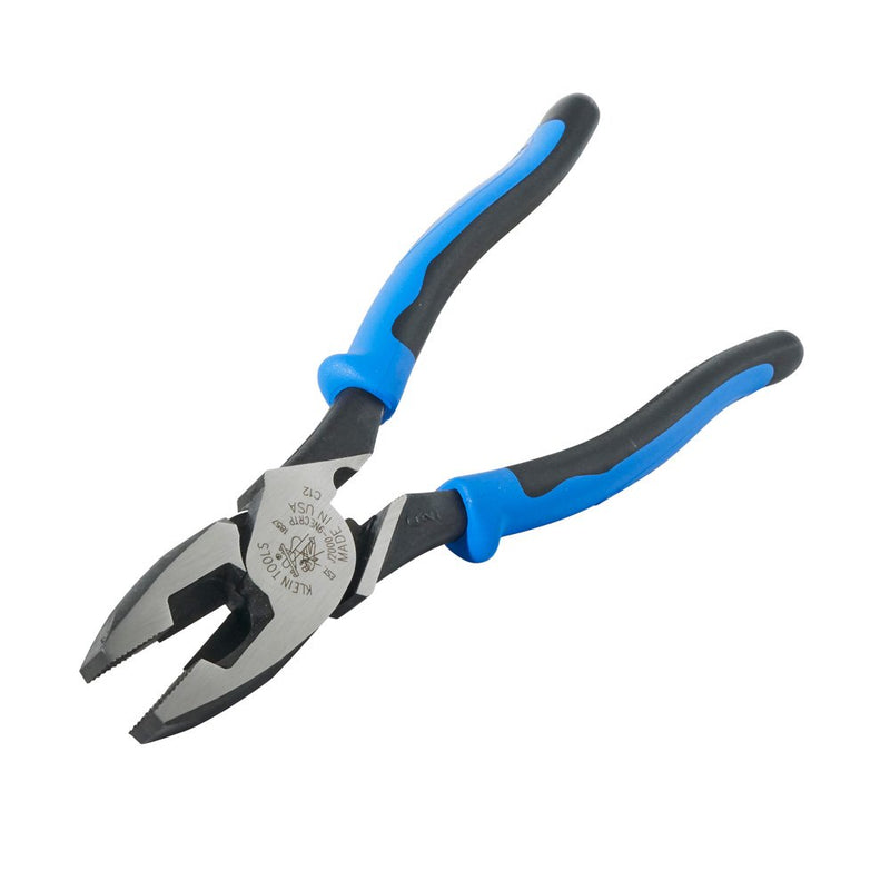  [AUSTRALIA] - Klein Tools J2000-9NECRTP Side Cutter Linemans Pliers with Tape Pulling and Wire Crimping, High Leverage, 9-Inch Standard