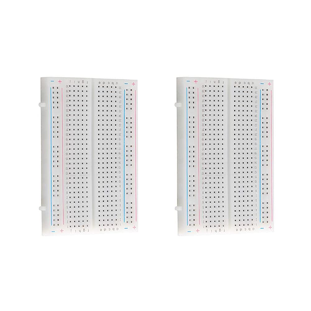  [AUSTRALIA] - Stemedu Pack of 2 400 Tie Point Breadboards Prototype PCB Board Kit Small Solderless Breadboard for Arduino Proto Shield (2 Pieces 400 Point Breadboard)