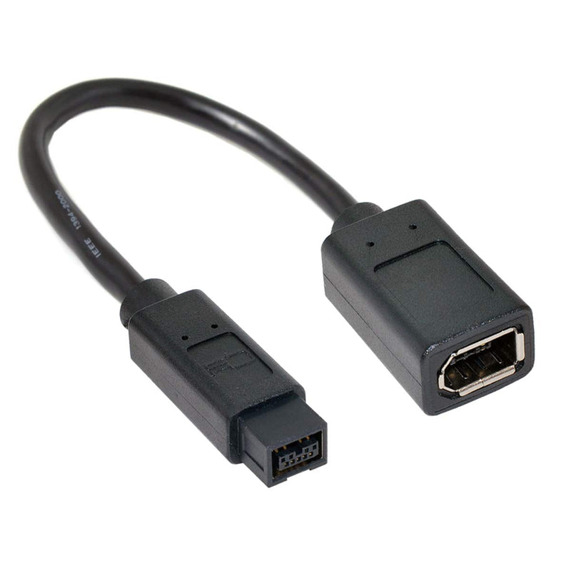  [AUSTRALIA] - Cablecc IEEE 1394 6Pin Female to 1394b 9Pin Male Firewire 400 to 800 Cable 20cm