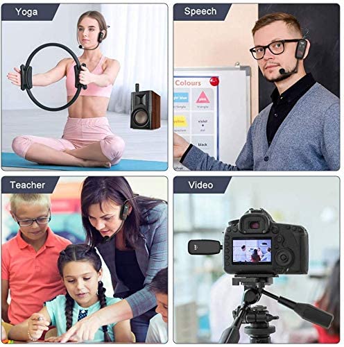  [AUSTRALIA] - Wireless Microphone Headset,Rechargable UHF Transmitter & Receiver Microphones System,2 in 1 Mic for Voice Amplifier,Pa System,Stage Speaker,Singing,Speaking,-Not Suitable for iPhone & Smartphones
