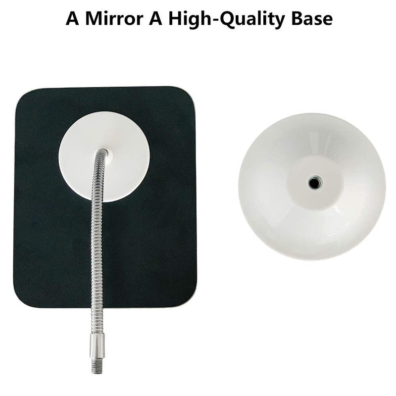  [AUSTRALIA] - YEAKE Adjustable Flexible Gooseneck Makeup Mirror,360°Rotation Folding Portable Desk Vanity Mirror with Stand Shower Shaving Cosmetic Mirror Square 6.5 Inch L x 5.3 Inch W(Medium) White(flexible Makeup Mirror With Stand)