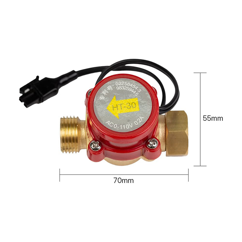  [AUSTRALIA] - Cloudray Water Flow Sensor flow Switch Water Flow Sensor Flow Switch DC HT-30 for Engraver Cutter Protection CO2 Laser Tube(Caliber: 8mm) Caliber: 8mm