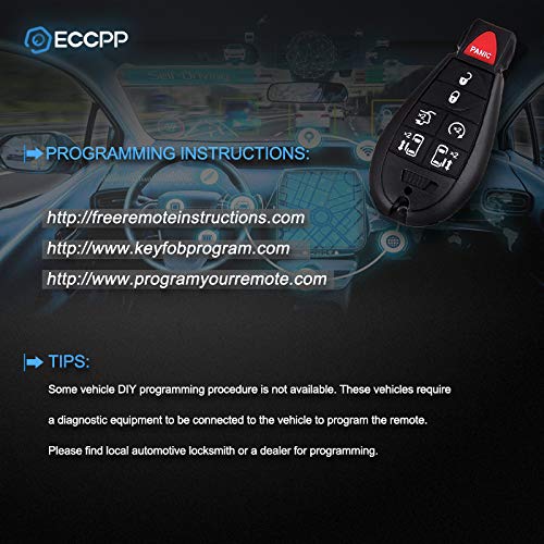  [AUSTRALIA] - ECCPP 2X 7 Buttons Uncut Keyless Entry Remote Key Fob Shell Case Replacement fit for Chrysler 300/ Dodge Journey Grand Caravan/Jeep Commander Grand Cherokee/Volkswagen Routan M3N5WY783X IYZ-C01C