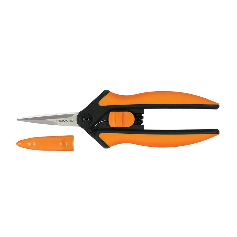  [AUSTRALIA] - Fiskars Softouch Micro-Tip Pruning Snip, Non-Coated Blades, Orange/Black (399240-1003)