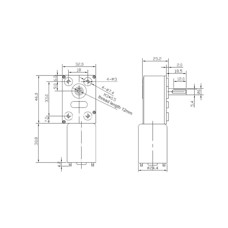  [AUSTRALIA] - DC 12v High Torque Turbine Snail Turbo Worm DC Gear Motor 12v Speed Reduction Motor With Encoder Strong Self-Locking (30rpm) 30RPM