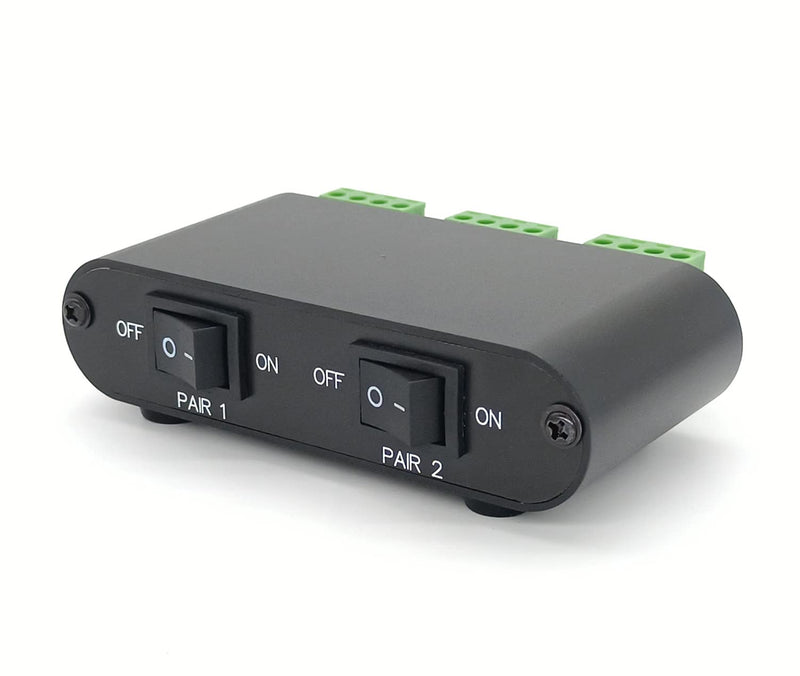  [AUSTRALIA] - TENEALAY 2-Way Audio Stereo Speaker selector Switcher Box, Combiner Multi Zone A B Speaker Switch Distribution Controller Box - P21