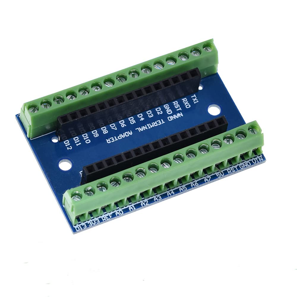  [AUSTRALIA] - 5pcs Nano Screw Terminal Adapter Shield Expansion Board Nano V3.0 AVR ATMEGA328P-AU Module for Arduino